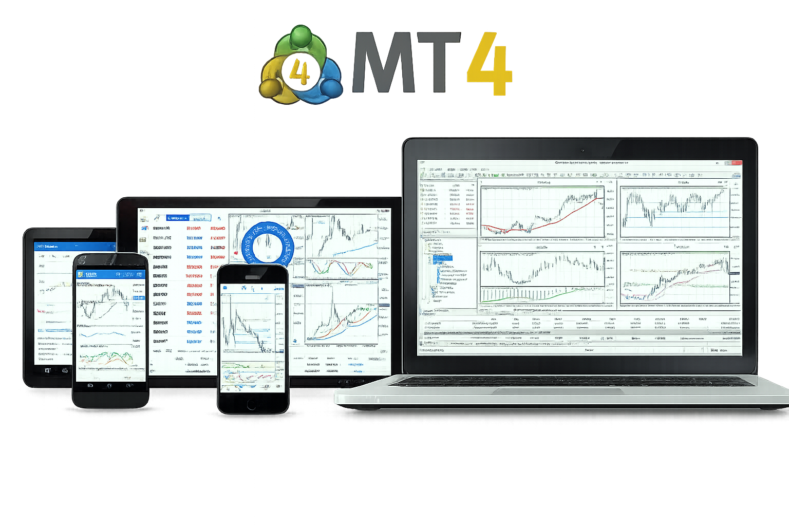 MetaTrader 4 交易平台图表与订单界面